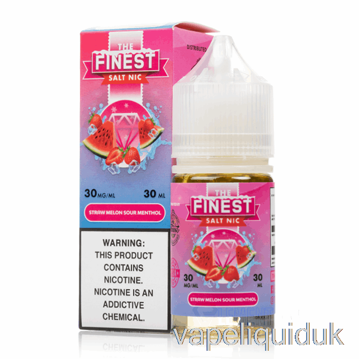 Straw Melon Sour Belts MENTHOL - The Finest Candy Edition Salt Nic - 30mL 30mg Vape Juice